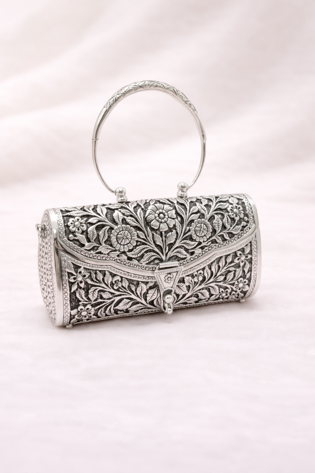 Royal Flora Silver Clutch